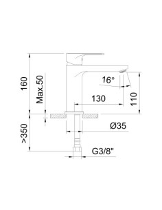 MONOMANDO LAVABO ROCKET 110MM 5L/MIN NEGRO MATE 2