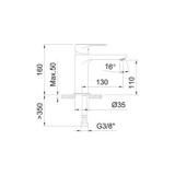 MONOMANDO LAVABO ROCKET 110MM 5L/MIN NEGRO MATE