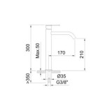 MONOMANDO LAVABO NEXUS 210MM 5L/MIN BRUSHED GOLD