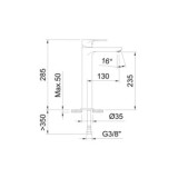 MONOMANDO LAVABO ROCKET 235MM 5L/MIN NEGRO MATE