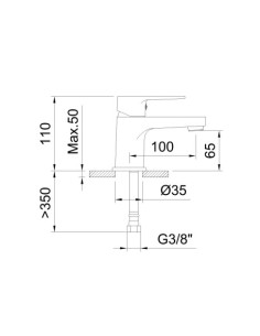 MONOMANDO LAVABO GO!2 65MM NEGRO COMPACTO 5L/MIN 2