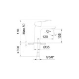 GRIFO LAVABO MONOMANDO 100MM VOGUE XTREME NEGRO