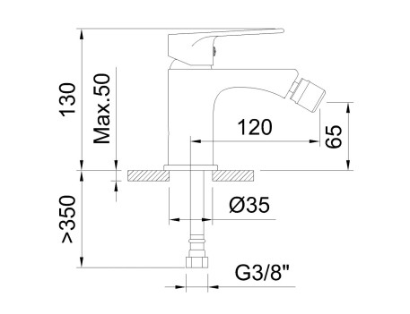 GRIFO BIDÉ MONOMANDO 51MM EC2 AGORA XTREME NEGRO