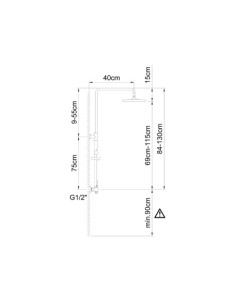 COLUMNA DUCHA EXTENSIBLE MONOMANDO PANAM EVO XTREME 2