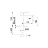 MONOMANDO LAVABO 105MM EC2 AGORA XTREME