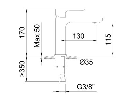 MONOMANDO LAVABO 115MM SAONA SLIM ECOLÓGICO