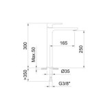 MONOMANDO LAVABO 250MM SAONA SLIM DESIGN