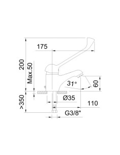 MONOMANDO LAVABO PANAM CR MA.MEDIC 94694 CROMADO 2