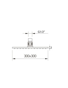 ROCIADOR DUCHA INOX 300X300 SLIM AIR CUADRADO 2