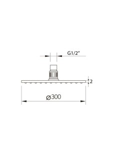ROCIADOR DUCHA INOX Ø300 SLIM AIR REDONDO 2