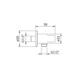 SALIDA FLEXO MURAL LATERAL CON SOPORTE NEGRO ROUND