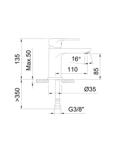 GRIFO MONOMANDO LAVABO 85MM ROCKET ELEGANTE 2