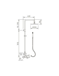 CONJ.TERMOSTÁTICO BAÑO-DUCHA EXTENSIBLE NINE URBAN 98640 2