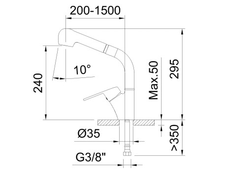 GRIFO COCINA EXTRAIBLE EC2 S12 URBAN MONOMANDO 61129