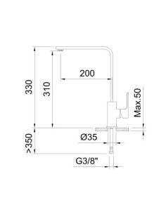 MONOMANDO FREGADERO CAÑO TUBO SAONA SLIM 60128 2