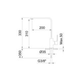 MONOMANDO FREGADERO CAÑO TUBO SAONA SLIM 60128