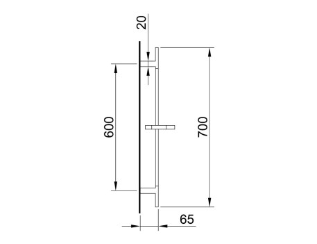 BARRA DUCHA ABS 30X10X700MM TREND 99620 CROMO