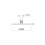 ROCIADOR DUCHA SLIM INOX AIR NEGRO 300X300MM