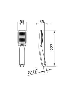TELEFONO DUCHA ABS TREND 55X100MM ERGONÓMICO 2