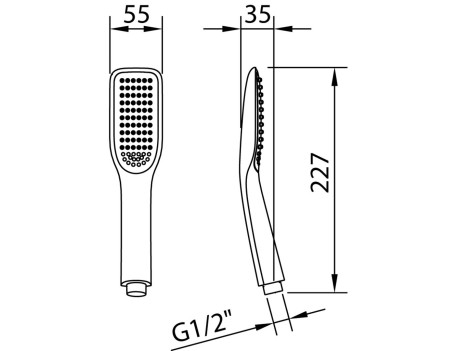 TELEFONO DUCHA ABS TREND 55X100MM ERGONÓMICO