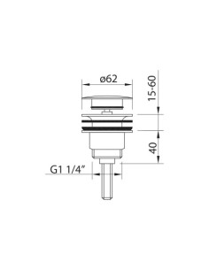 VÁLVULA DESAGÜE QUICK-CLACK BLANCO MATE 1 1/4 STANDARD 2
