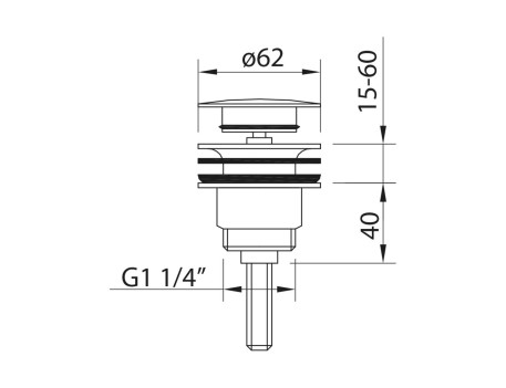 VÁLVULA DESAGÜE QUICK-CLACK BLANCO MATE 1 1/4 STANDARD
