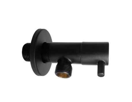 VÁLVULA ESCUADRA AMÉRICA 1/2 X 3/8 NEGRA