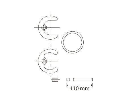 CONJUNTO FIJACIÓN REPISA LARGO 110MM