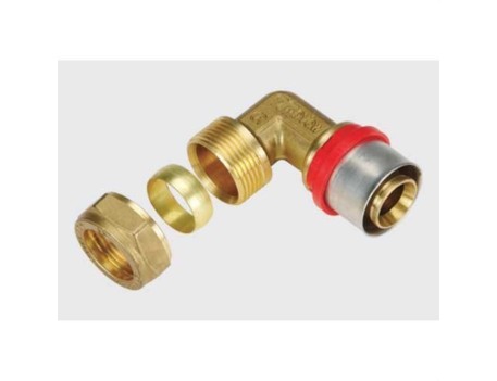RACOR CODO DOBLE MULTICAPA Ø16-15 TIEMME