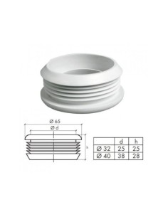 JUNTA CONEXIÓN TUBO WC 65X25 DIÁMETRO 32MM A-82