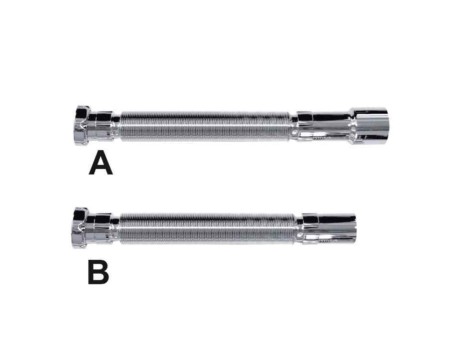 MANGUITO FLEXIBLE CROMADO JUNTA PLANA 1 1/4X32/40