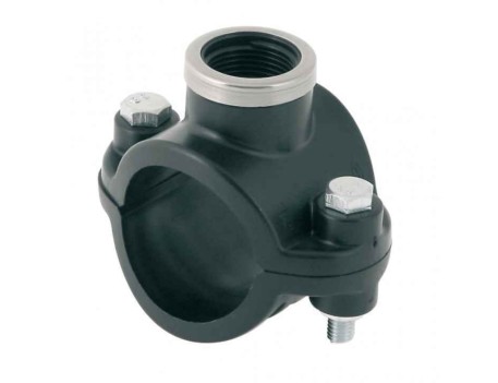 COLLARÍN SIMPLE REFORZADO PE 40MM-3/4 2 TORNILLOS