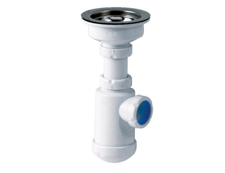 SIFÓN BOTELLA EXTENSIBLE CON VÁLVULA CESTA 1½