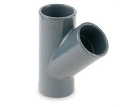 TE 45º PVC ENCOLAR 20MM GRIS PARA PRESIÓN
