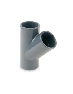TE 45º PVC ENCOLAR 25MM GRIS PARA PRESIÓN