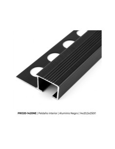 PELDAÑO ALUMINIO NEGRO 14X20,5CM 2,5M