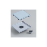 SUMIDERO SIFONADO INOXIDABLE LISO 150X150X54MM