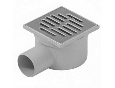 SUMIDERO SIFONADO LATERAL INOX 105X105MM CON REJILLA