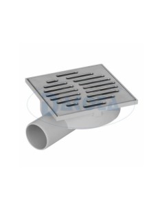 SUMIDERO SIFONADO REBAJADO INOX 150X150MM SALIDA LATERAL