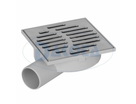 SUMIDERO SIFONADO REBAJADO INOX 150X150MM SALIDA LATERAL