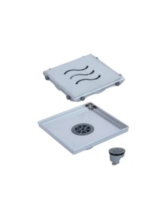 SUMIDERO SIFONADO INOX ONDA 150X150X54MM