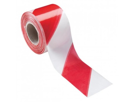 ROLLO BANDA SEÑALIZACIÓN BLANCA-ROJA 8CM 200M