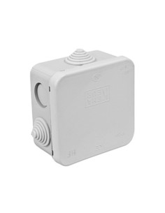 CAJA ESTANCA SUPERFICIE 100X100X50 7 ENTRADAS GRIS