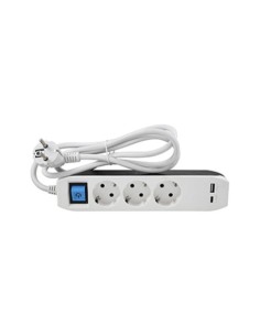 BASE 3 TOMAS 3G1 5MM2 1.5M CON INTERRUPTOR 2USB