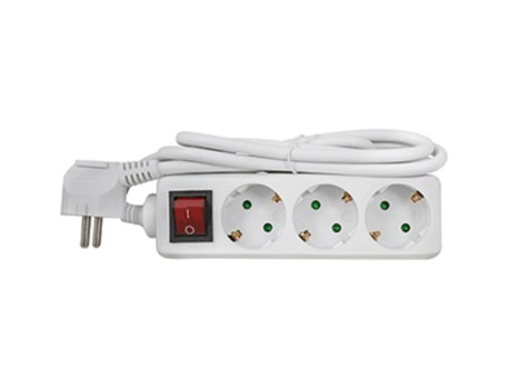 BASE 3 TOMAS CON CABLE 3X1.5MM² 5 METROS