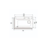 FREGADERO 1 SENO SOBRE ENCIMERA 75X45CM ACERO INOX