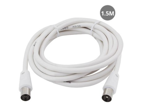 CABLE COAXIAL TV 3C2V MACHO-HEMBRA BLANCO 1.5M