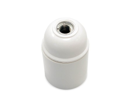 PORTALÁMPARAS BAQUELITA E27 BLANCO LISO