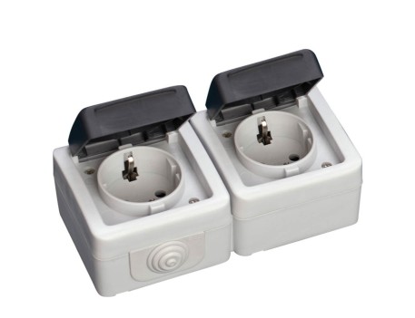 BASE DOBLE ESTANCA 16A IP44 GARSACO