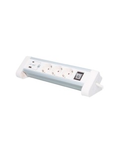 BASE MÚLTIPLE SOBREMESA 3 TOMAS USB-A USB-C BLANCA